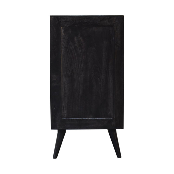 Rustic Lodge Ash-Black Filing Sideboard - Solid Mango Wood Buffet Cabinet for Dining Room - product view 8 showing...