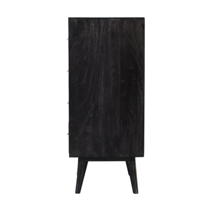 Rustic Lodge Ash-Black Filing Sideboard - Solid Mango Wood Buffet Cabinet for Dining Room - product view 7 showing...