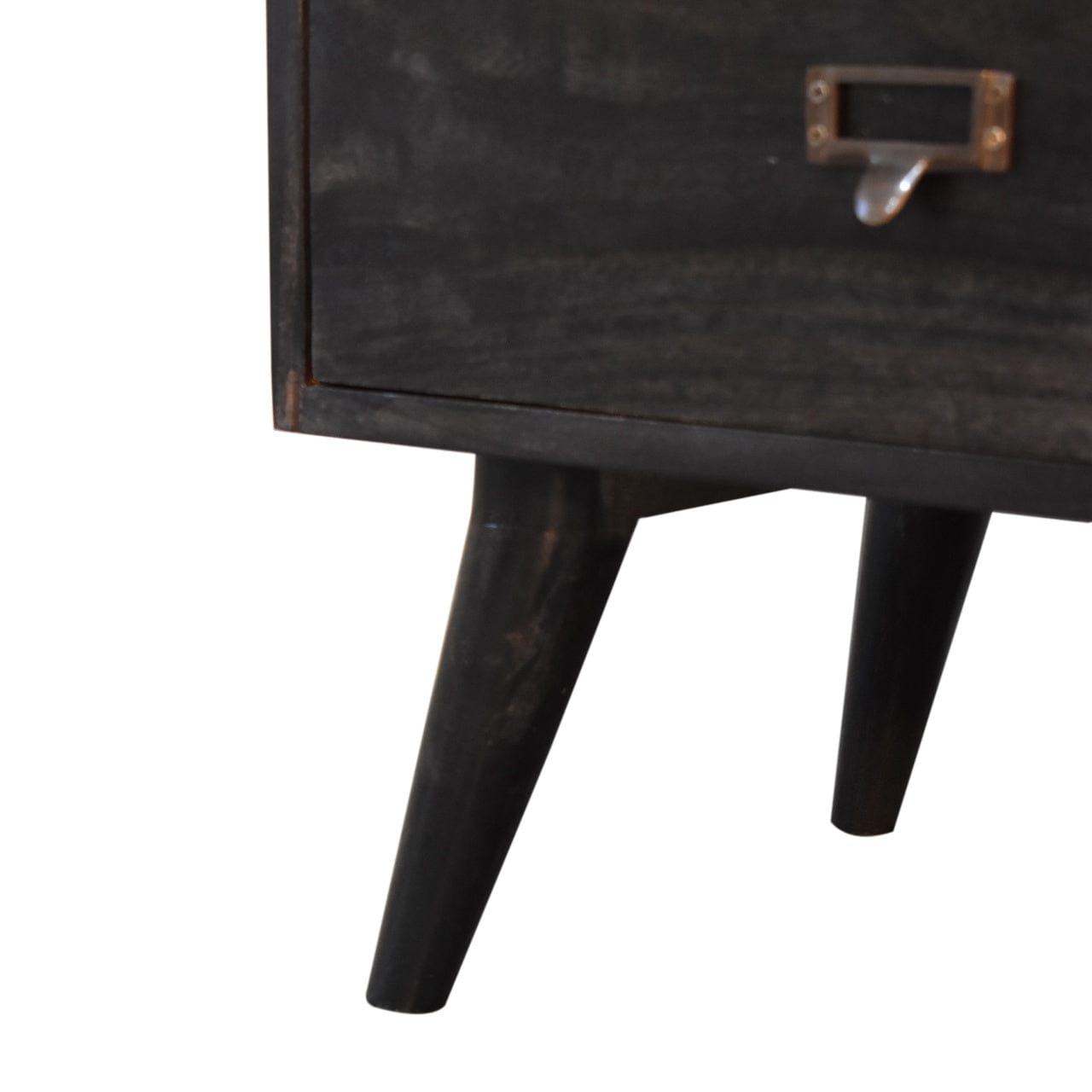 Rustic Lodge Ash-Black Filing Sideboard - Solid Mango Wood Buffet Cabinet for Dining Room - product view 6 showing...
