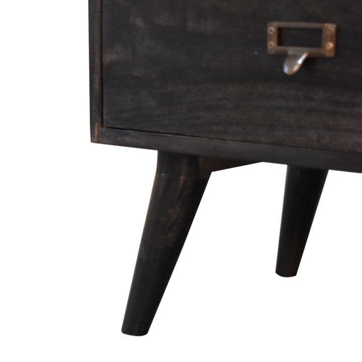 Rustic Lodge Ash-Black Filing Sideboard - Solid Mango Wood Buffet Cabinet for Dining Room - product view 6 showing...
