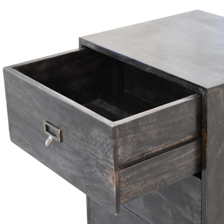 Rustic Lodge Ash-Black Filing Sideboard - Solid Mango Wood Buffet Cabinet for Dining Room - product view 5 showing...
