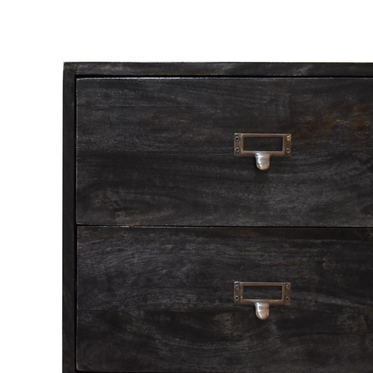Rustic Lodge Ash-Black Filing Sideboard - Solid Mango Wood Buffet Cabinet for Dining Room - product view 4 showing...