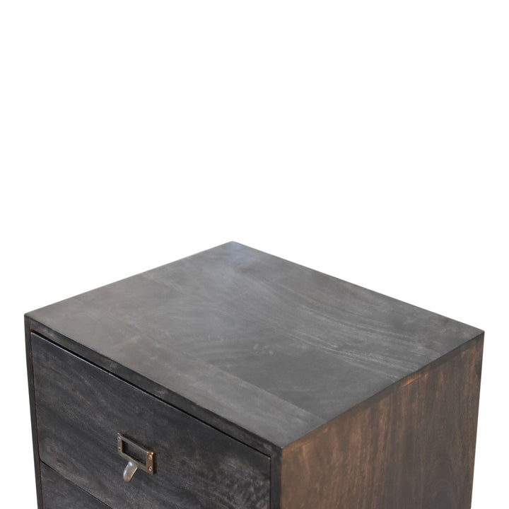 Rustic Lodge Ash-Black Filing Sideboard - Solid Mango Wood Buffet Cabinet for Dining Room - product view 3 showing...