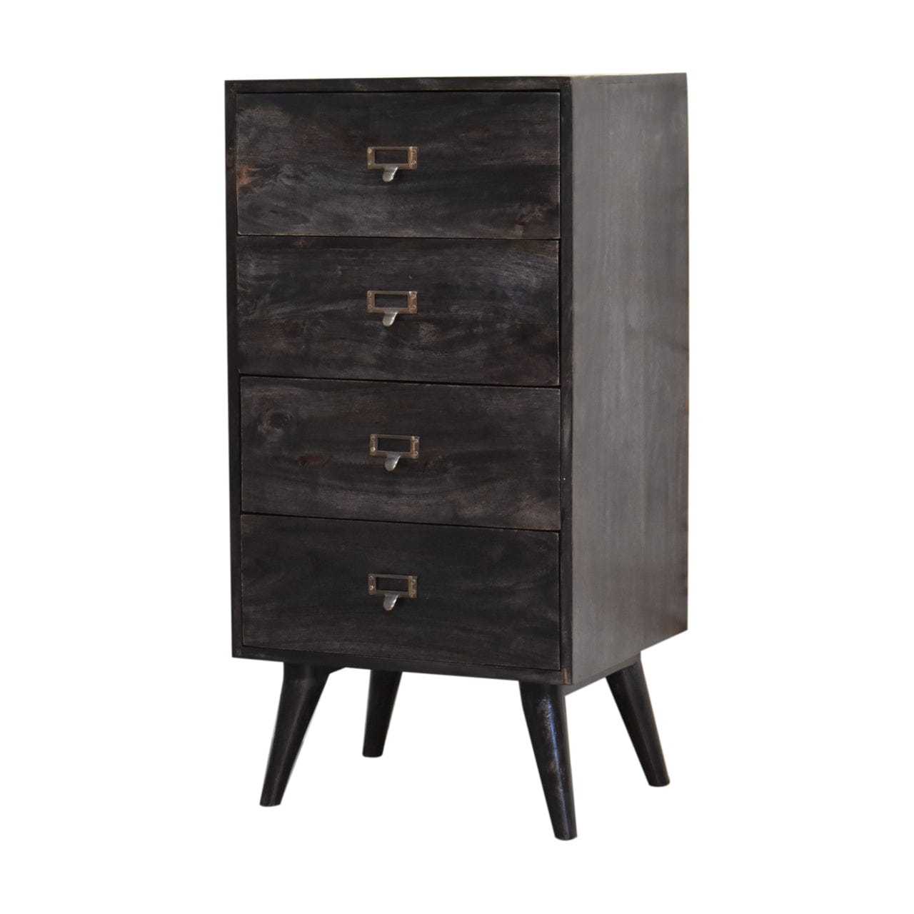 Rustic Lodge Ash-Black Filing Sideboard - Solid Mango Wood Buffet Cabinet for Dining Room - product view 2 showing...