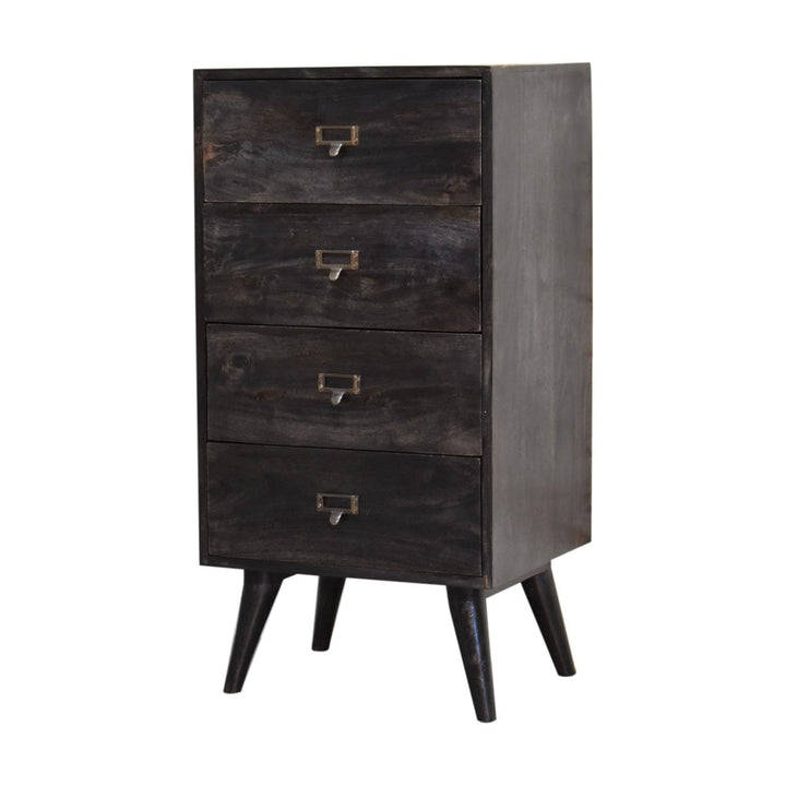 Rustic Lodge Ash-Black Filing Sideboard - Solid Mango Wood Buffet Cabinet for Dining Room - product view 2 showing...