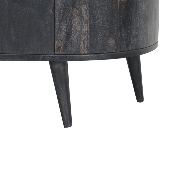 Rustic Lodge Ash Black T-Bar Quad Sideboard - Solid Mango Wood Buffet Cabinet for Dining Room - product view 6 showing...