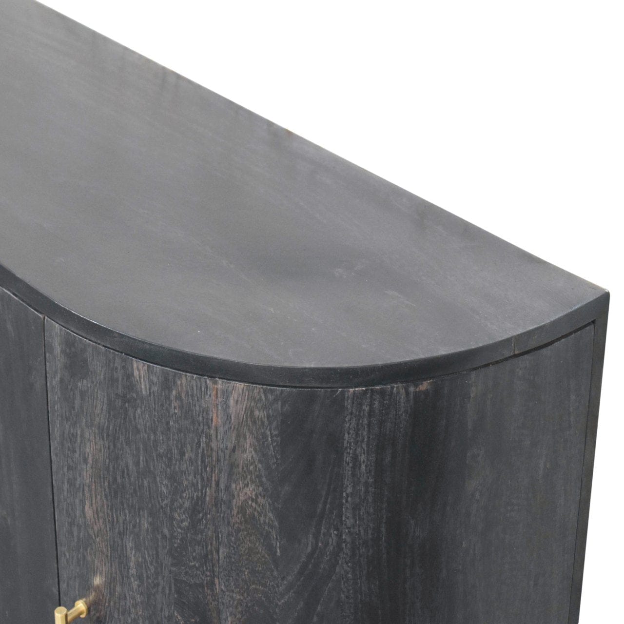 Rustic Lodge Ash Black T-Bar Quad Sideboard - Solid Mango Wood Buffet Cabinet for Dining Room - product view 5 showing...