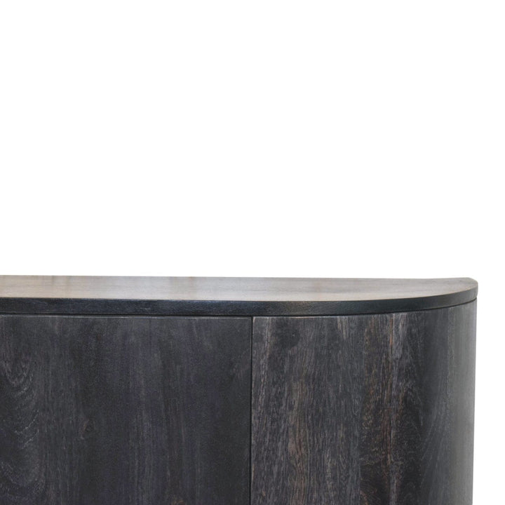 Rustic Lodge Ash Black T-Bar Quad Sideboard - Solid Mango Wood Buffet Cabinet for Dining Room - product view 4 showing...