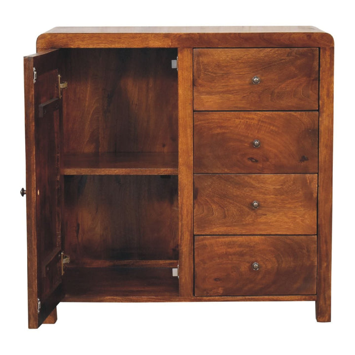 Rustic Lodge Aspen Sideboard - Solid Mango Wood Buffet Cabinet for Dining Room - product view 8 showing handcrafted solid...