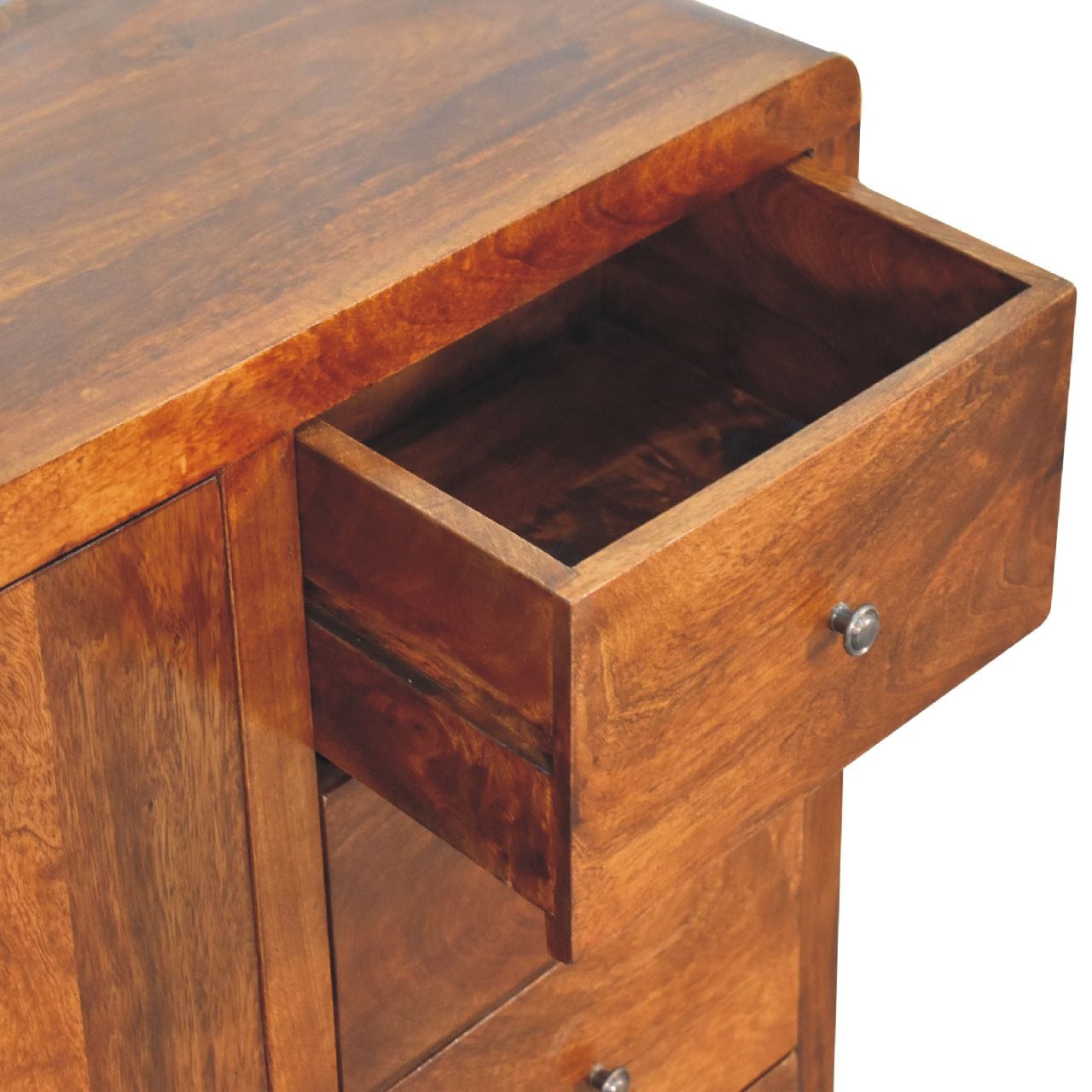 Rustic Lodge Aspen Sideboard - Solid Mango Wood Buffet Cabinet for Dining Room - product view 7 showing handcrafted solid...