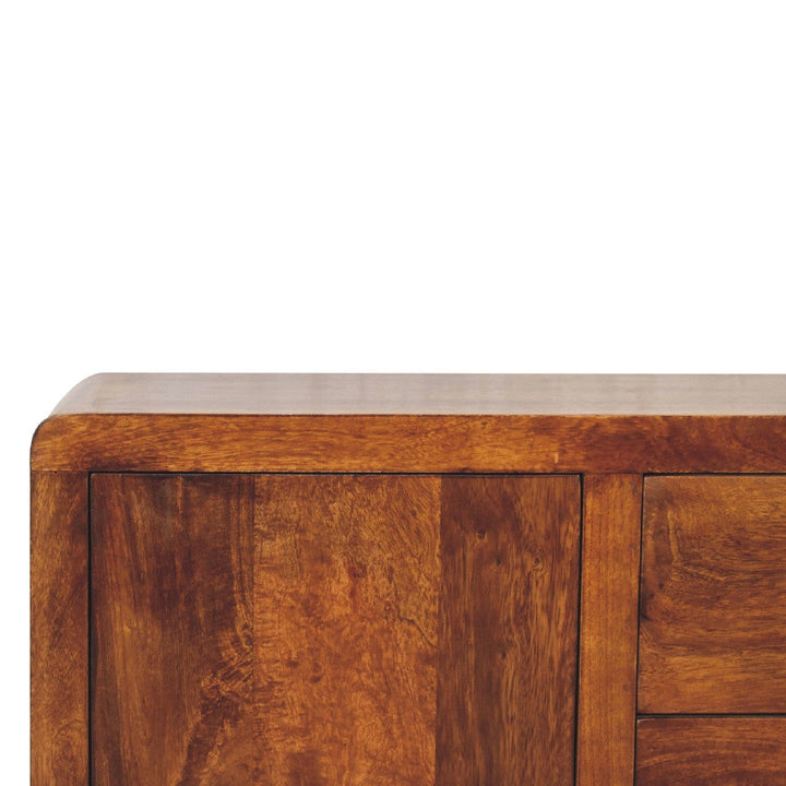 Rustic Lodge Aspen Sideboard - Solid Mango Wood Buffet Cabinet for Dining Room - product view 5 showing handcrafted solid...