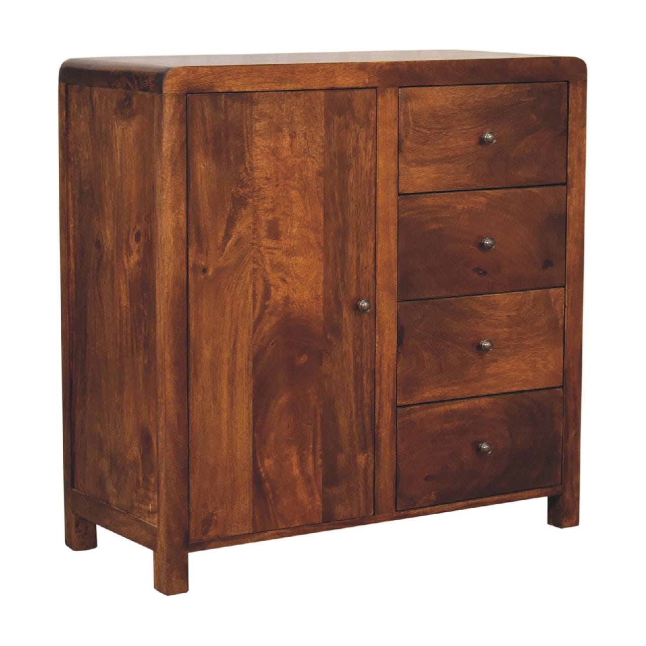 Rustic Lodge Aspen Sideboard - Solid Mango Wood Buffet Cabinet for Dining Room - product view 4 showing handcrafted solid...