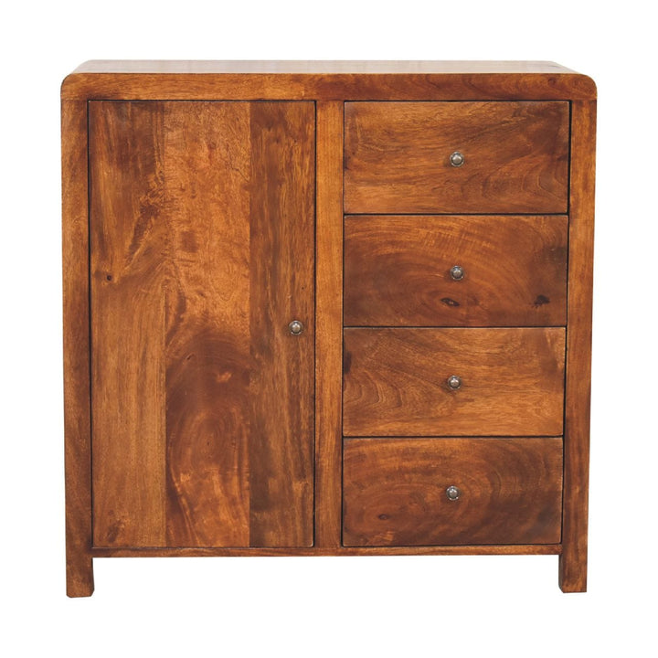 Rustic Lodge Aspen Sideboard - Solid Mango Wood Buffet Cabinet for Dining Room - product view 2 showing handcrafted solid...