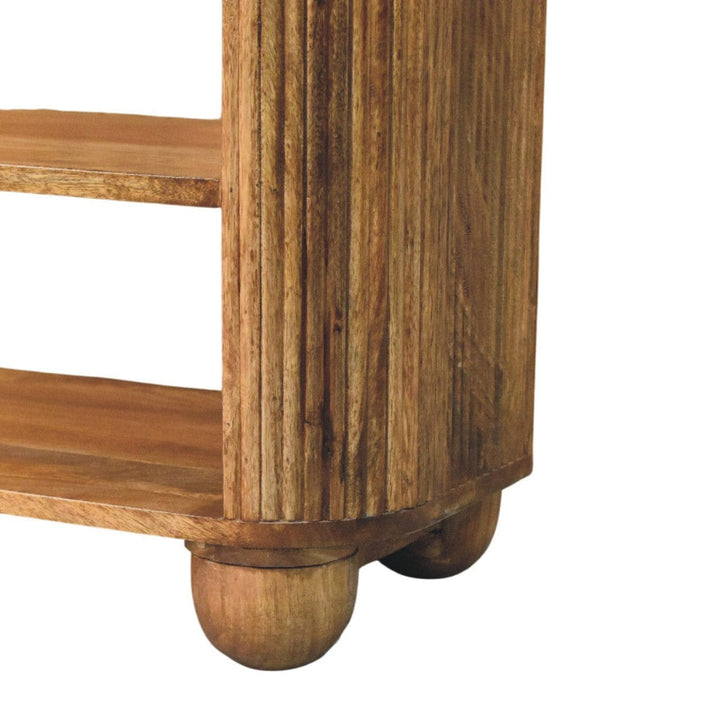 Rustic Lodge Beaumont Marble Bench - Solid Mango Wood Entryway Seating Bench - product view 7 showing handcrafted solid...