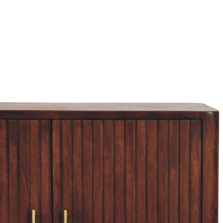 Rustic Lodge Cavallo Sideboard - Solid Mango Wood Buffet Cabinet for Dining Room - product view 4 showing handcrafted...