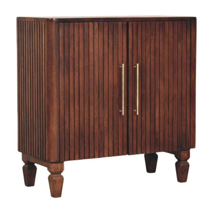 Rustic Lodge Cavallo Sideboard - Solid Mango Wood Buffet Cabinet for Dining Room - product view 3 showing handcrafted...