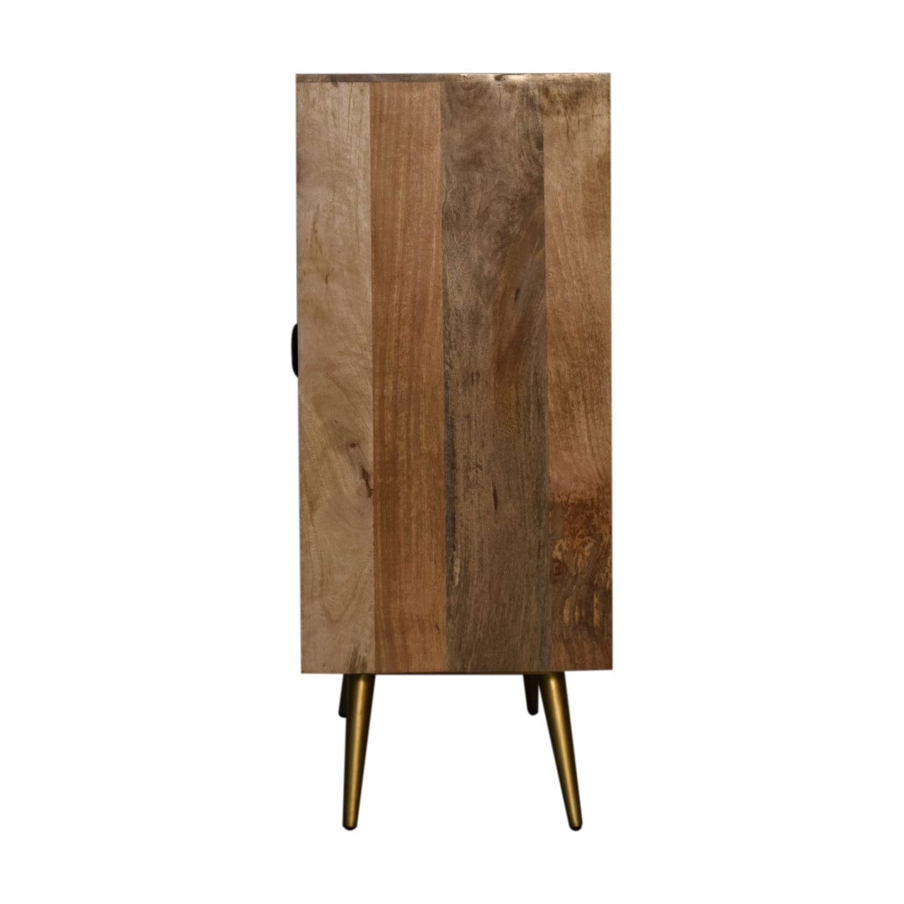 Rustic Lodge Cement Brass Inlay Sideboard - Solid Mango Wood Buffet Cabinet for Dining Room - product view 7 showing...