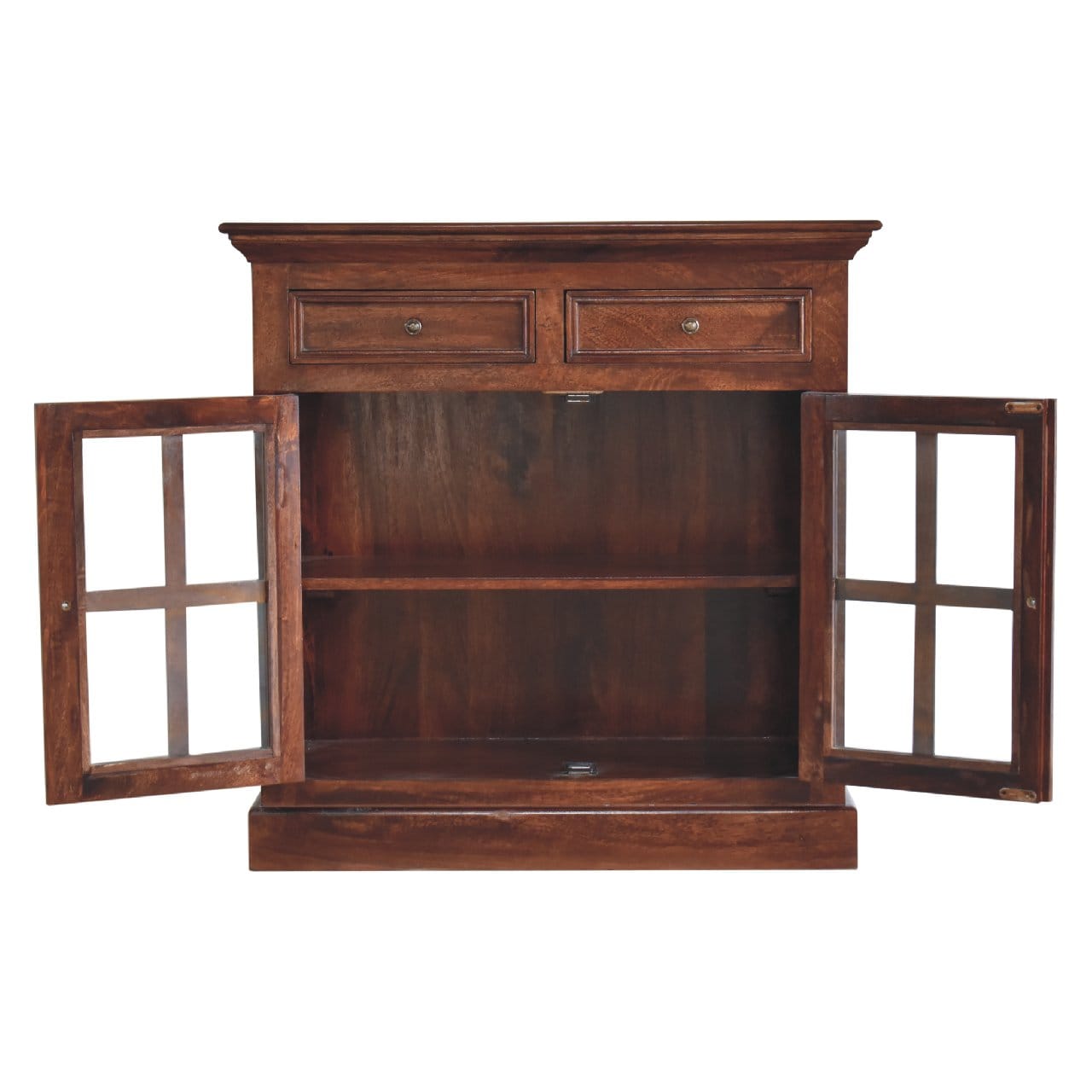 Rustic Lodge Cherry Glazed Sideboard - Solid Mango Wood Buffet Cabinet for Dining Room - product view 8 showing...