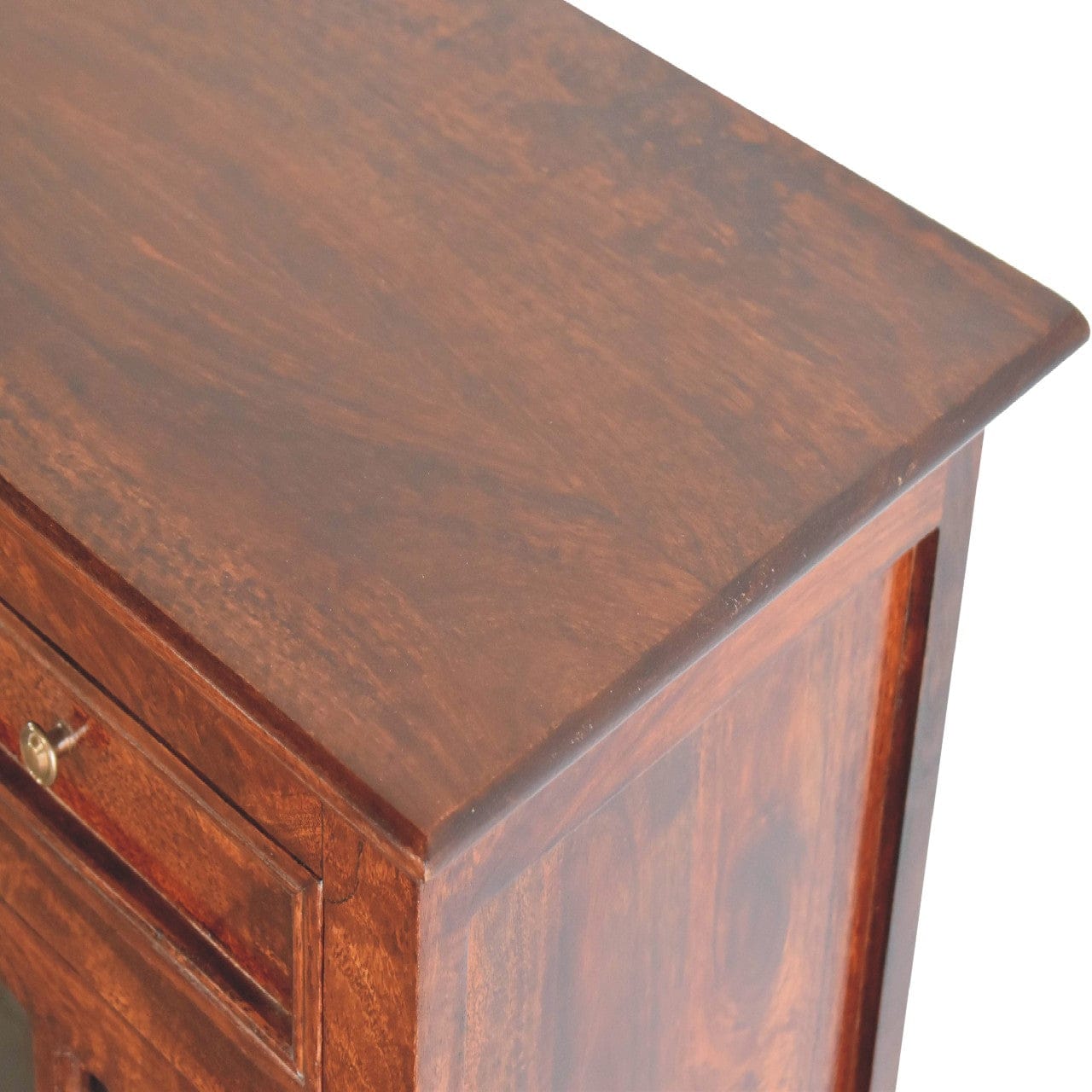 Rustic Lodge Cherry Glazed Sideboard - Solid Mango Wood Buffet Cabinet for Dining Room - product view 6 showing...