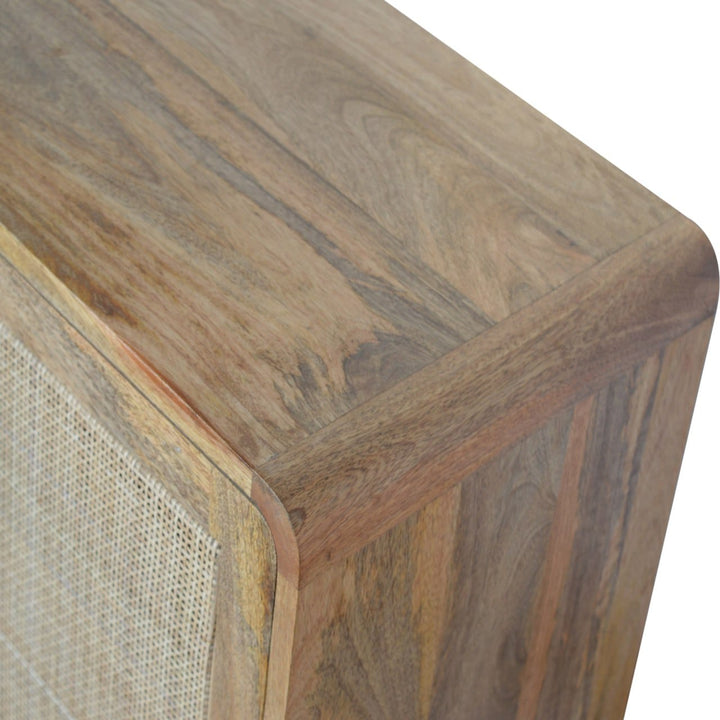 Rustic Lodge Close-knit Sliding Sideboard - Solid Mango Wood Buffet Cabinet for Dining Room - product view 3 showing...