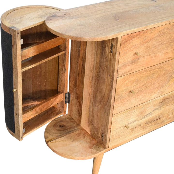 Rustic Lodge Close-knit Sofia Black Sideboard - Solid Mango Wood Buffet Cabinet for Dining Room - product view 5 showing...