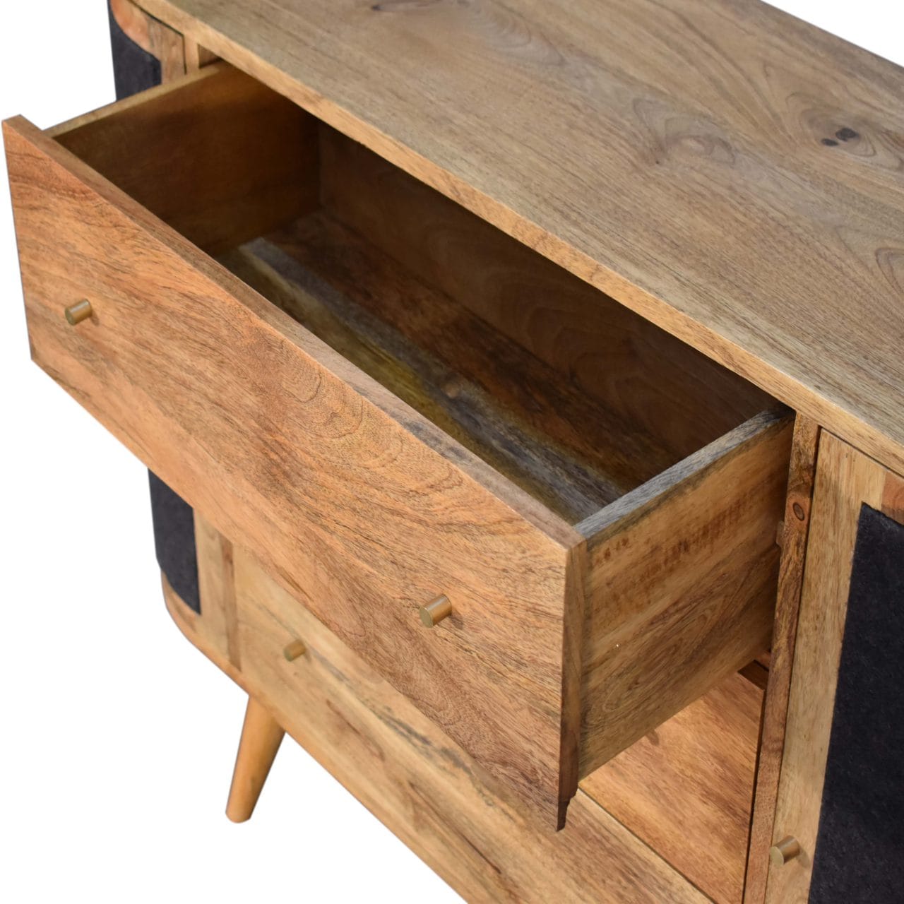 Rustic Lodge Close-knit Sofia Black Sideboard - Solid Mango Wood Buffet Cabinet for Dining Room - product view 4 showing...
