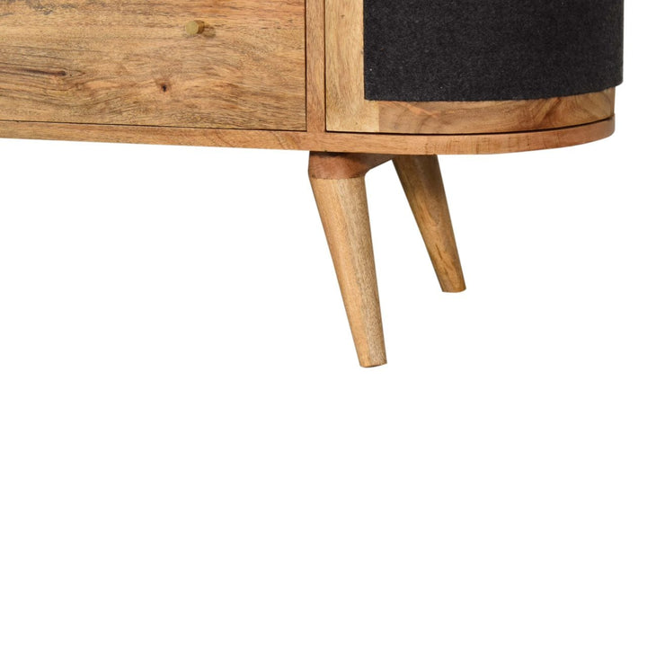 Rustic Lodge Close-knit Sofia Black Sideboard - Solid Mango Wood Buffet Cabinet for Dining Room - product view 3 showing...