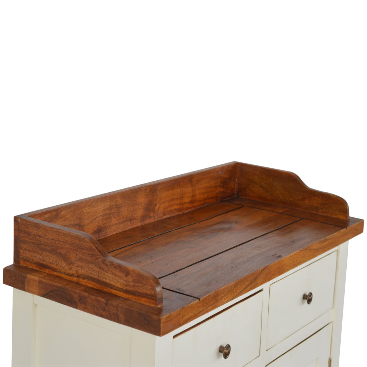 Rustic Lodge Country Two Tone Kitchen Sideboard - Solid Mango Wood Buffet Cabinet for Dining Room - product view 5...