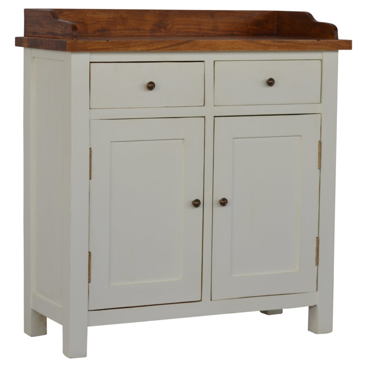 Rustic Lodge Country Two Tone Kitchen Sideboard - Solid Mango Wood Buffet Cabinet for Dining Room - product view 2...