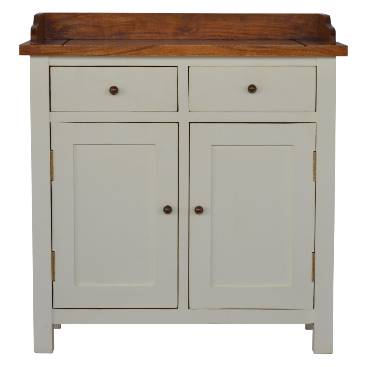 Rustic Lodge Country Two Tone Kitchen Sideboard - Solid Mango Wood Buffet Cabinet for Dining Room - main view showing...