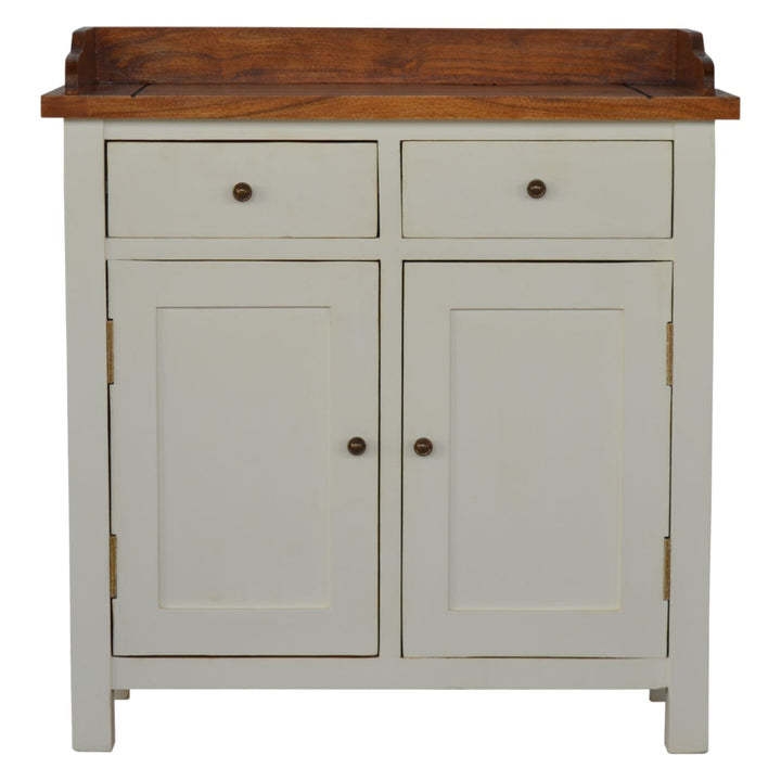 Rustic Lodge Country Two Tone Kitchen Sideboard - Solid Mango Wood Buffet Cabinet for Dining Room - main view showing...