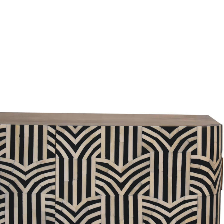 Rustic Lodge Edessa Bone Inlay Sideboard - Solid Mango Wood Buffet Cabinet for Dining Room - product view 5 showing...