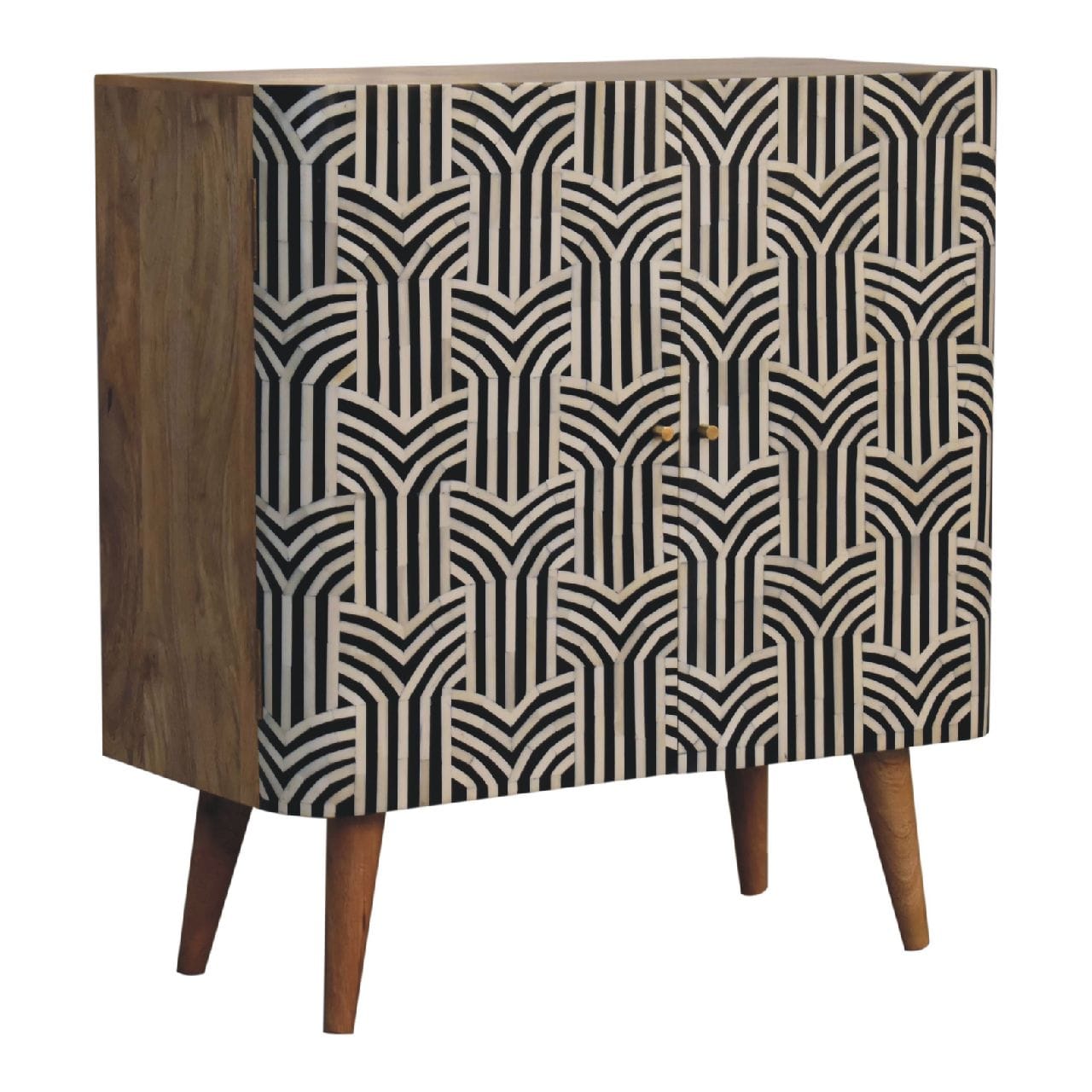 Rustic Lodge Edessa Bone Inlay Sideboard - Solid Mango Wood Buffet Cabinet for Dining Room - product view 4 showing...