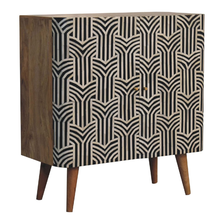 Rustic Lodge Edessa Bone Inlay Sideboard - Solid Mango Wood Buffet Cabinet for Dining Room - product view 4 showing...