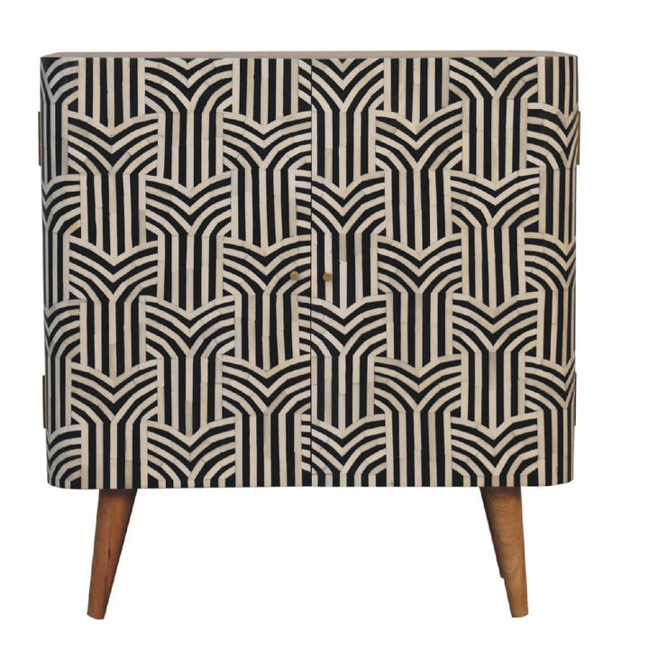 Rustic Lodge Edessa Bone Inlay Sideboard - Solid Mango Wood Buffet Cabinet for Dining Room - product view 2 showing...