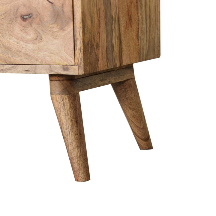 Rustic Lodge Geo Screen Print Sideboard - Solid Mango Wood Buffet Cabinet for Dining Room - product view 7 showing...
