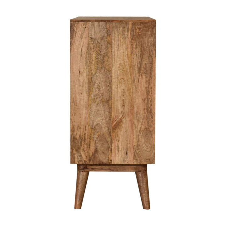 Rustic Lodge Geometric Screen Printed Sideboard - Solid Mango Wood Buffet Cabinet for Dining Room - product view 8...