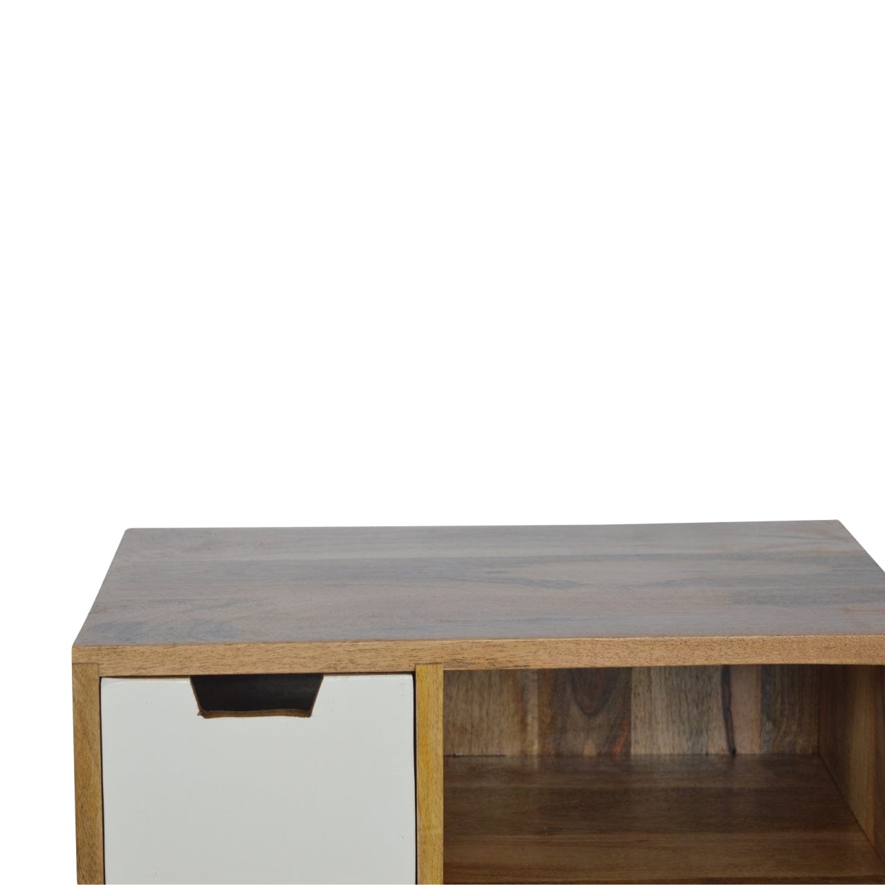 Rustic Lodge Grey and White Drawer Sideboard - Solid Mango Wood Buffet Cabinet for Dining Room - product view 4 showing...
