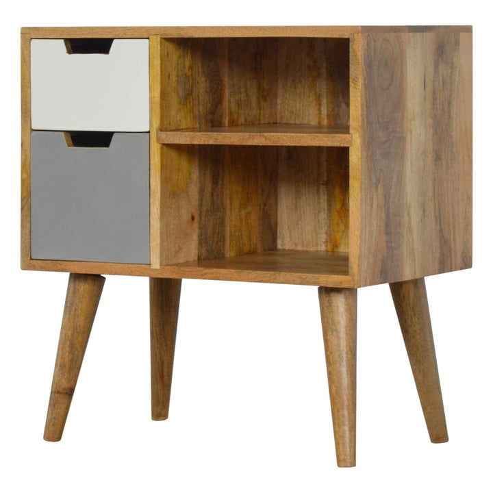 Rustic Lodge Grey and White Drawer Sideboard - Solid Mango Wood Buffet Cabinet for Dining Room - product view 2 showing...