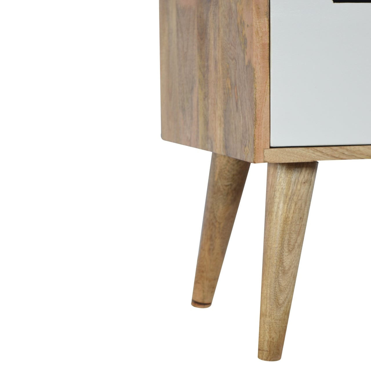 Rustic Lodge Grey and White Painted Sideboard - Solid Mango Wood Buffet Cabinet for Dining Room - product view 6 showing...