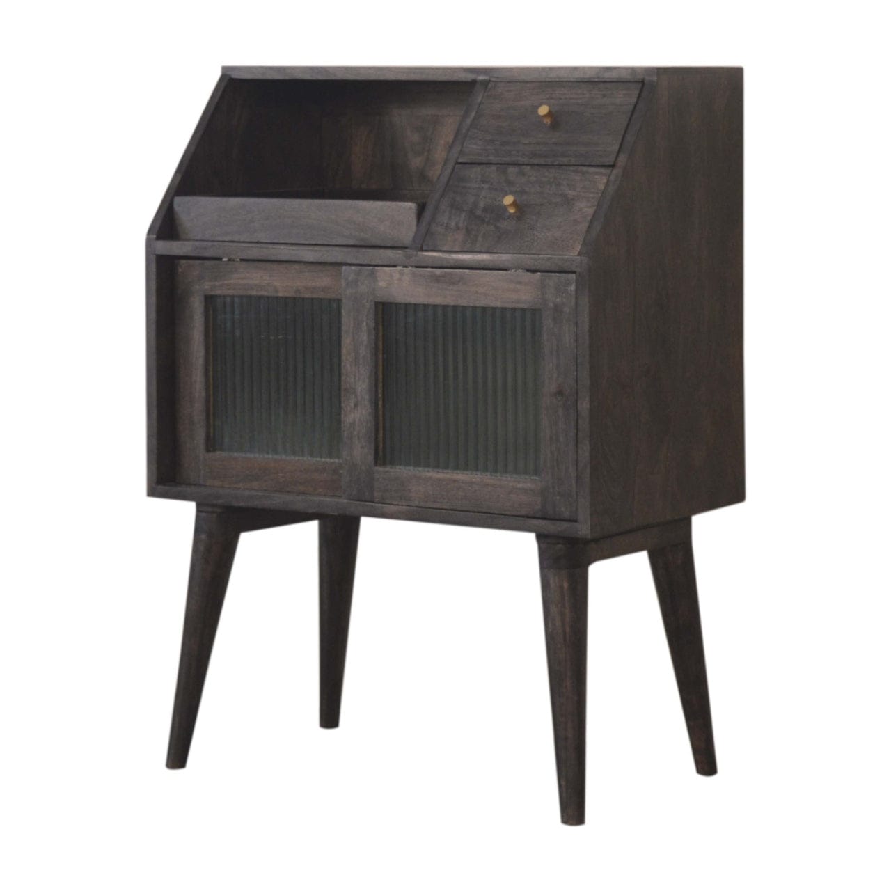 Rustic Lodge Havana Mini Sideboard - Solid Mango Wood Buffet Cabinet for Dining Room - product view 3 showing handcrafted...