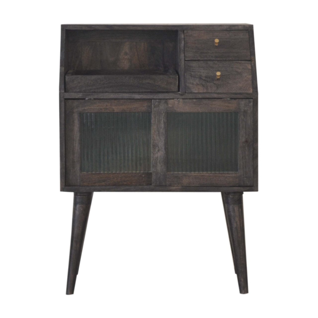 Rustic Lodge Havana Mini Sideboard - Solid Mango Wood Buffet Cabinet for Dining Room - main view showing handcrafted...