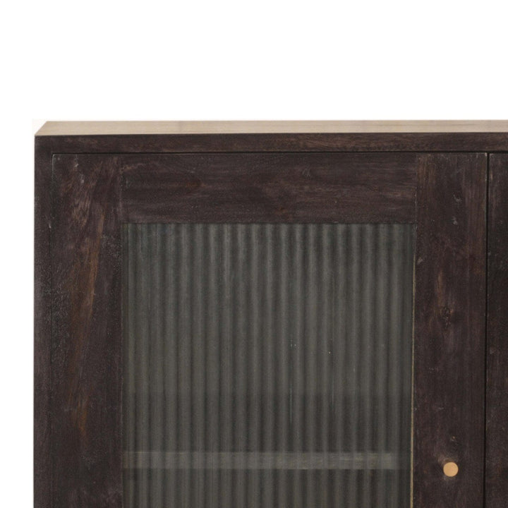 Rustic Lodge Havana Sideboard - Solid Mango Wood Buffet Cabinet for Dining Room - product view 4 showing handcrafted...