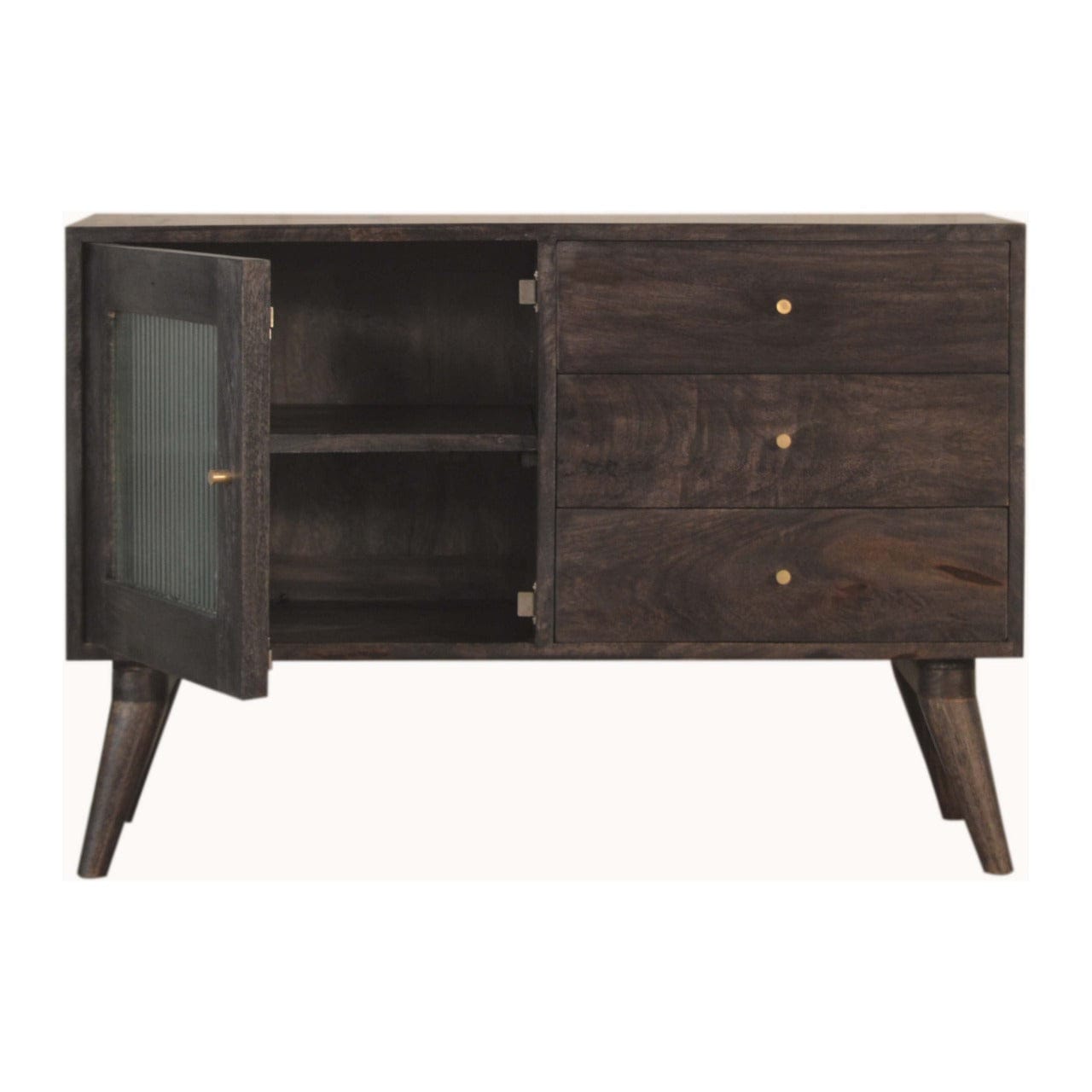 Rustic Lodge Havana Sideboard - Solid Mango Wood Buffet Cabinet for Dining Room - product view 5 showing handcrafted...