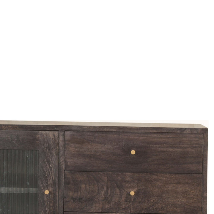 Rustic Lodge Havana Sideboard - Solid Mango Wood Buffet Cabinet for Dining Room - product view 4 showing handcrafted...