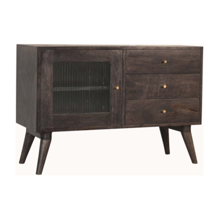 Rustic Lodge Havana Sideboard - Solid Mango Wood Buffet Cabinet for Dining Room - product view 3 showing handcrafted...