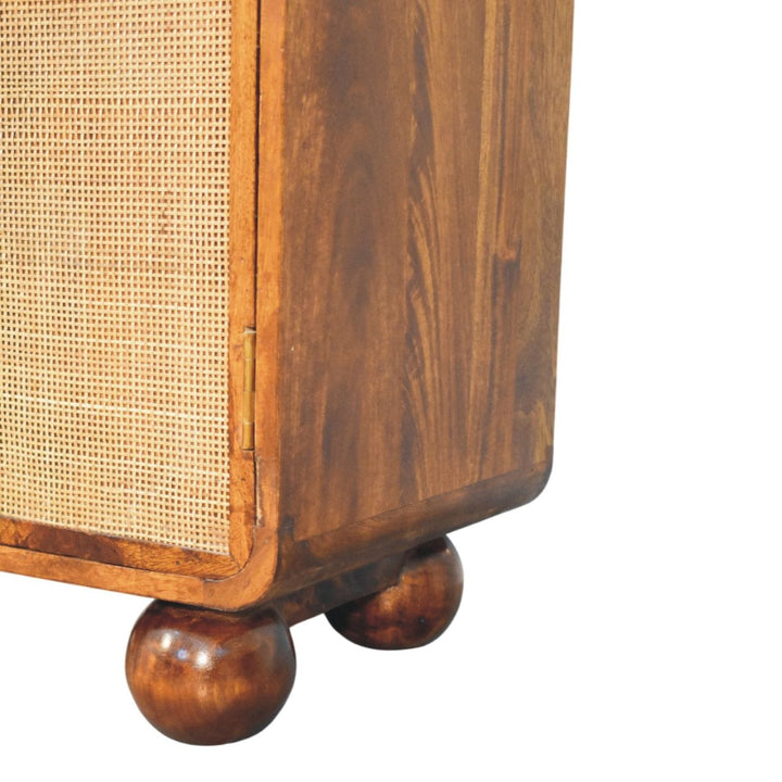 Rustic Lodge Larissa 2 Door Chestnut Sideboard - Solid Mango Wood Buffet Cabinet for Dining Room - product view 6 showing...
