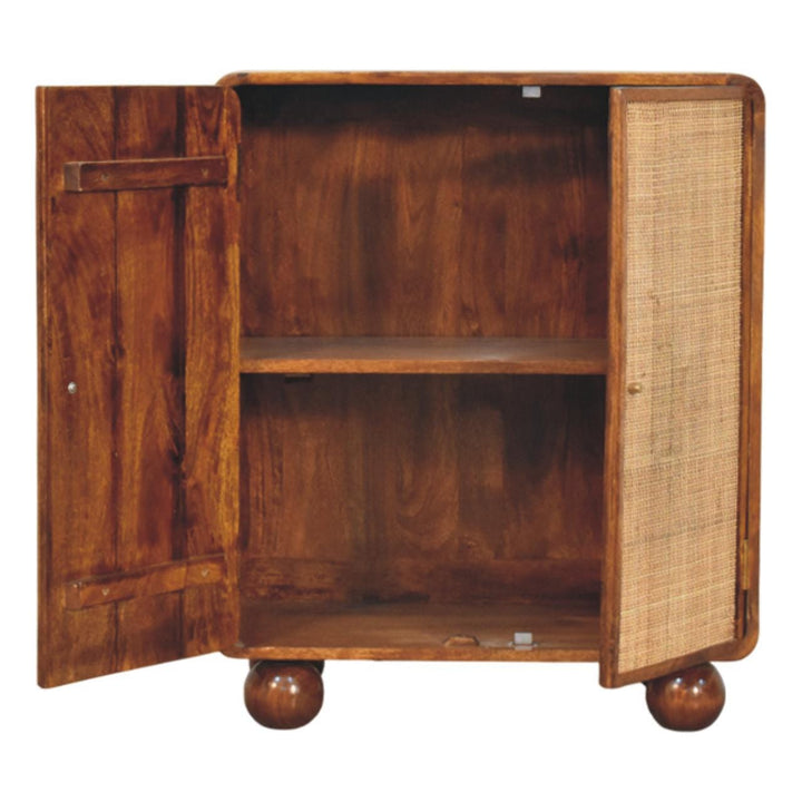 Rustic Lodge Larissa 2 Door Chestnut Sideboard - Solid Mango Wood Buffet Cabinet for Dining Room - product view 5 showing...