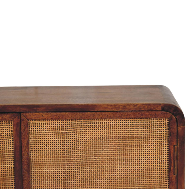 Rustic Lodge Larissa 2 Door Chestnut Sideboard - Solid Mango Wood Buffet Cabinet for Dining Room - product view 3 showing...