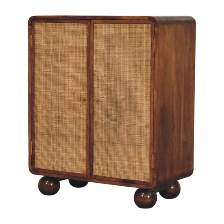 Rustic Lodge Larissa 2 Door Chestnut Sideboard - Solid Mango Wood Buffet Cabinet for Dining Room - product view 2 showing...